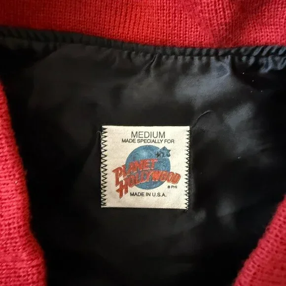 Vintage 90’s Planet Hollywood Varsity Jacket Embroidered Men